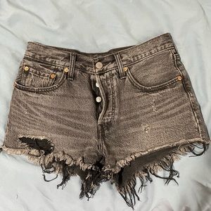 Black Levi’s 501 jean shorts. Barely worn!